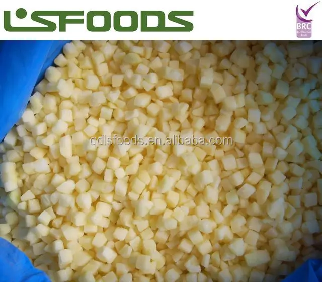 
Frozen IQF Diced Apple Apple dices Fuji Apple 