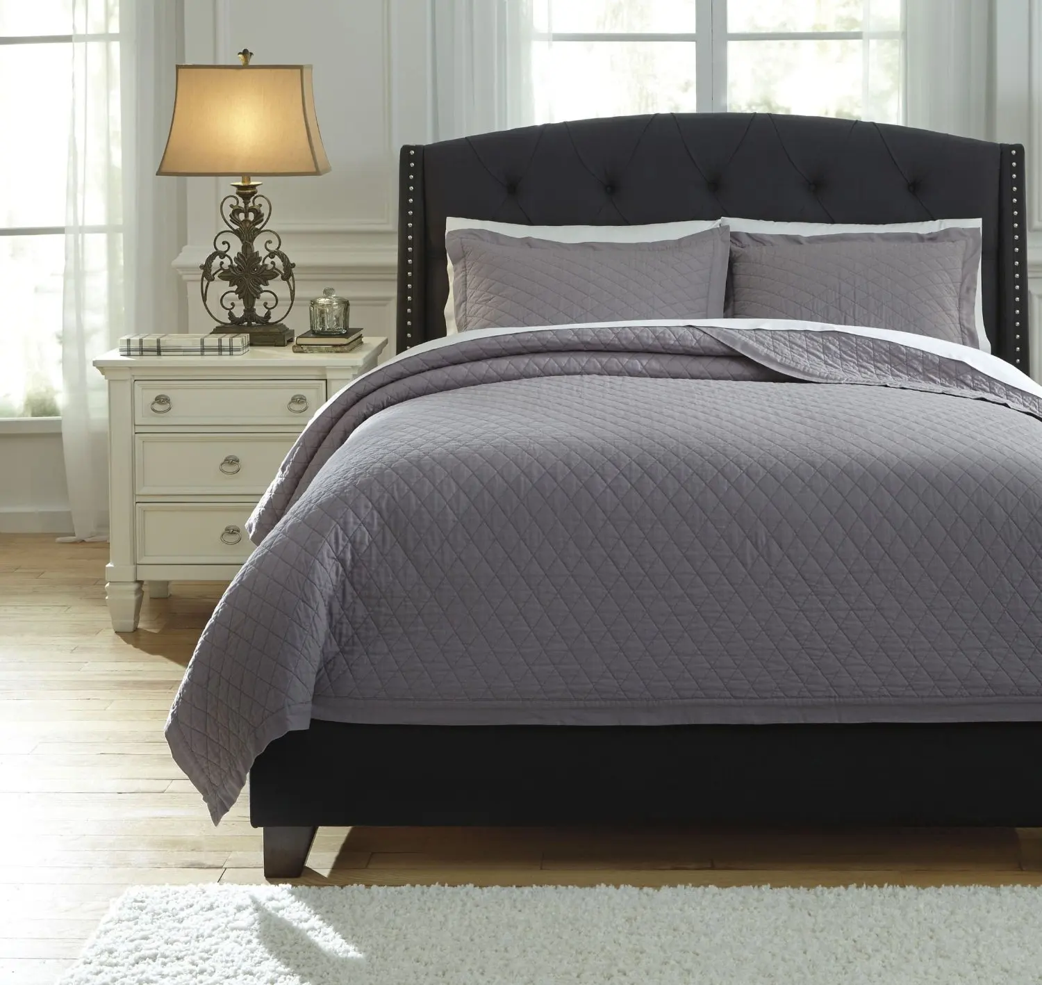 Gray bed