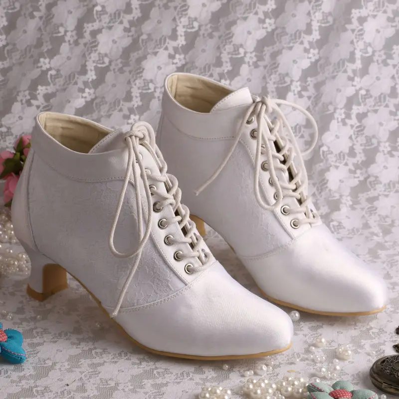 white satin boots