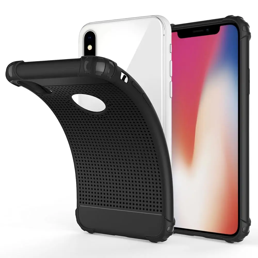 New design mesh heat dissipation back cover tpu phone case for iphone x 8 8 plus
