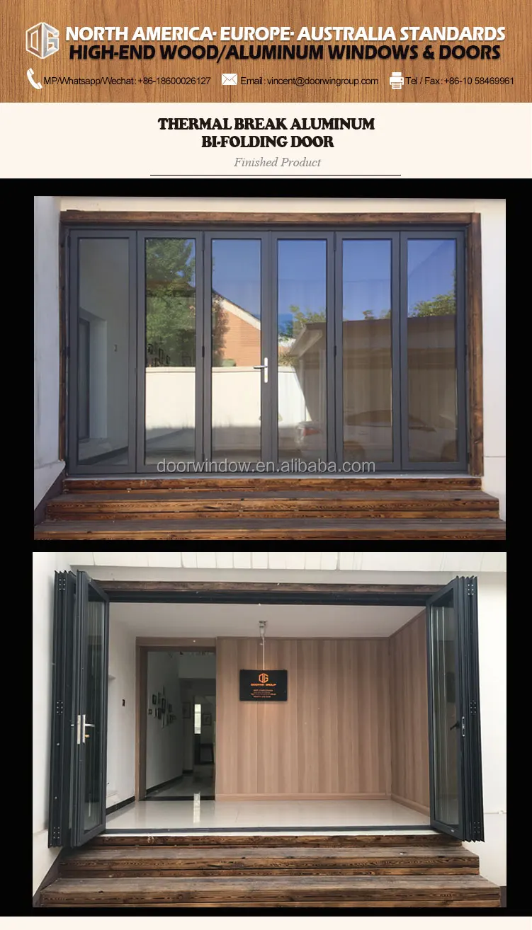 Wooden color fold door wholesale doors usa approved aluminium casement