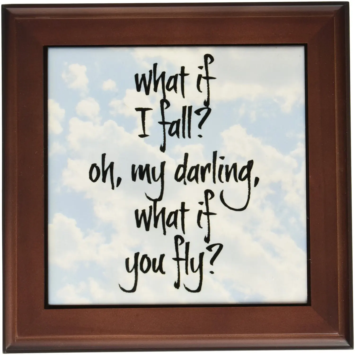 Buy 3drose Ft 0712 1 What If I Fall Oh My Darling What If You Fly Black Letters On Sky Pic Framed Tile 8 By 8 Inch In Cheap Price On Alibaba Com