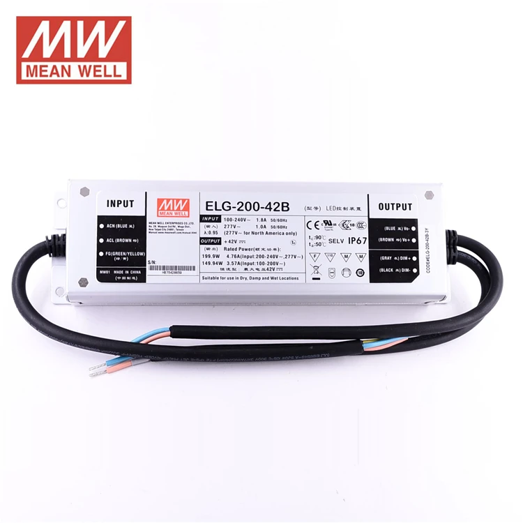 ELG-200-48B - 48V 0-4.16A IP67 Built in 3 in 1 dimming function