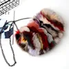High Quality Luxury Fox Fur Handbag / Winter Colorful Fox Fur Bag For Women