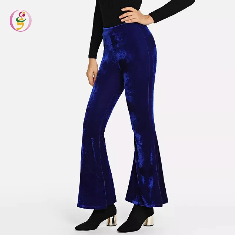 navy blue velvet pants