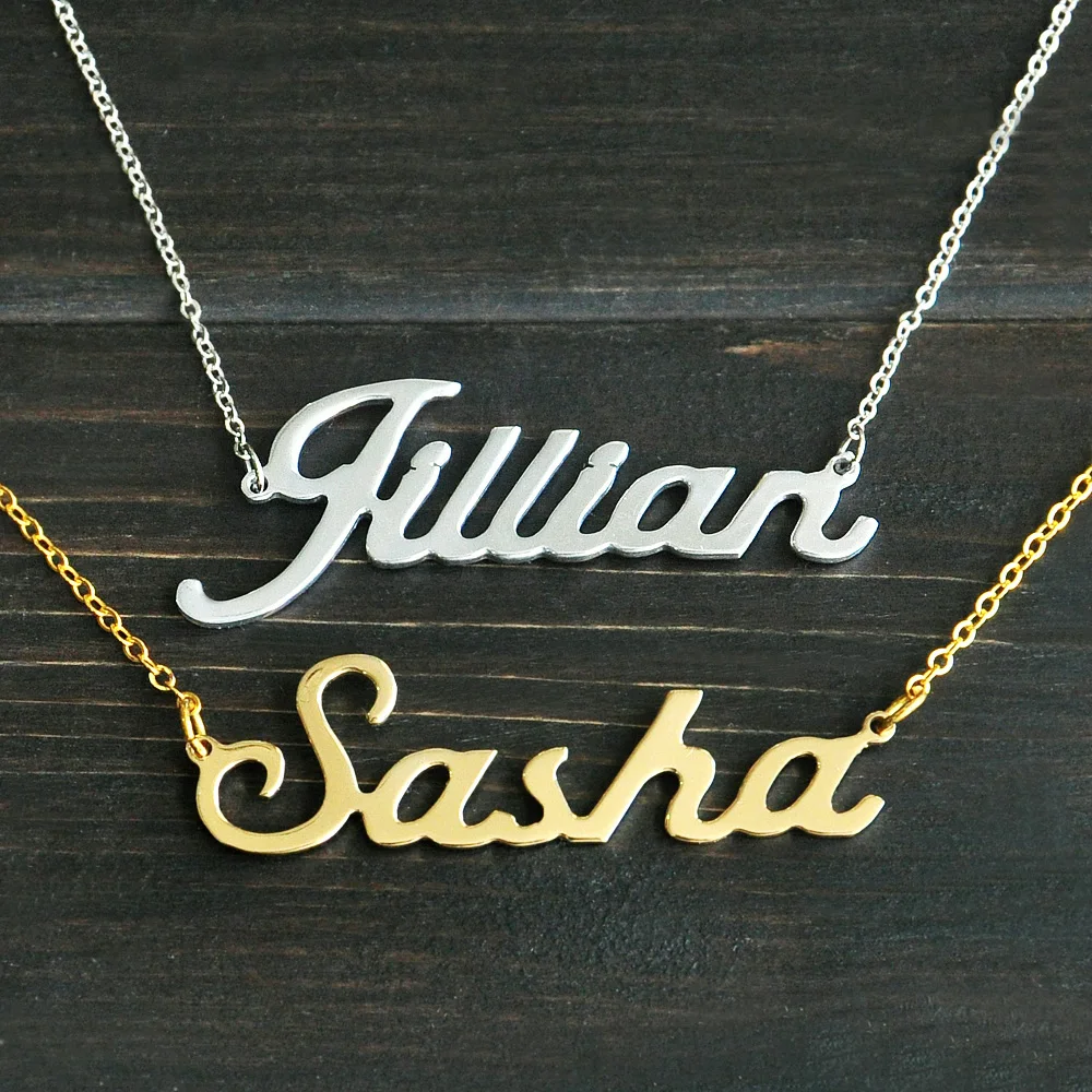 Custom Name Necklace Jewelry Steel Name Plate Necklace Personalised