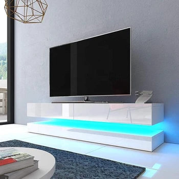 Flow 140cm LED Floating 2 Drawer TV Cabinet Unit - Black ...