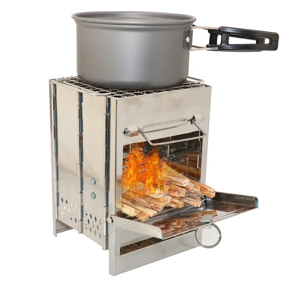 Outdoor Folding Wood Stove Portable Camping Hiking Backpacking