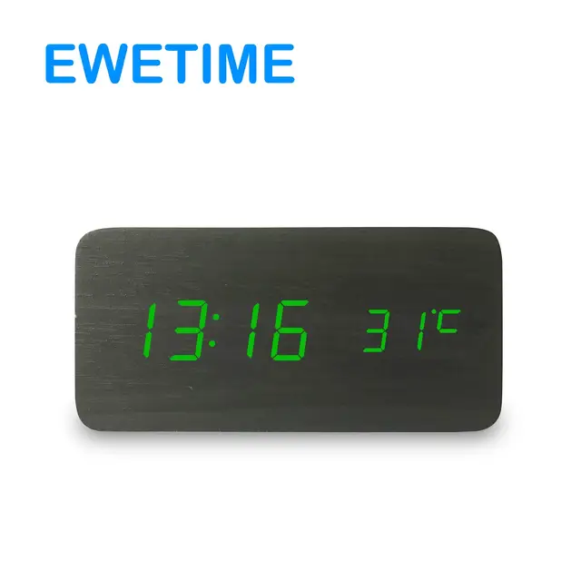Digital Wooden Desk Clock With Temperature Buy Wooden Clock