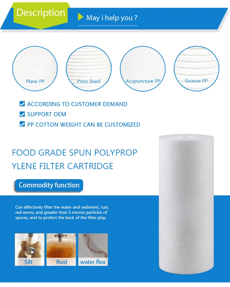 10/" Polyspun Polypropylene Sediment Cartridge 10 Mic Water Filter