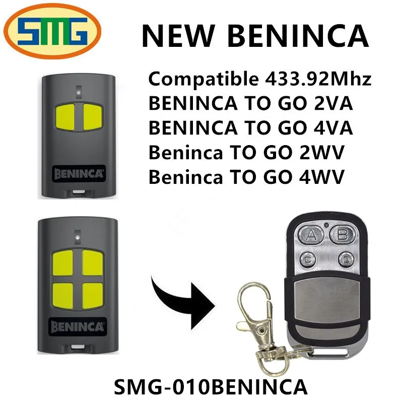 TO.GO 4WV Compatible Remote Control Rolling code 433.92MHz. BENINCA TO.GO 2WV 