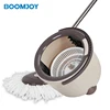 BOOMJOY Home Cleaning Hands Free Squeeze Magic Spinning Mop With Plastic Basket