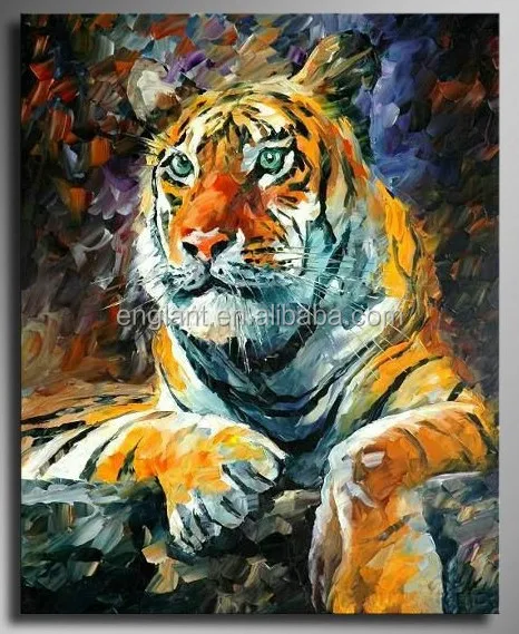 Membentang Lukisan Minyak Hewani Wajah Harimau Buy Product Gambar