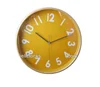 Eo-friendly Modern Yellow Silent Sweep Round Wooden Home Decorative Wall Clock