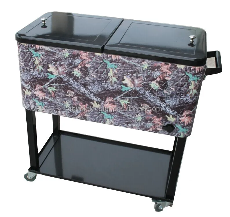 Outdoor Cooler Cart/ Patio Beverage Cart/ Stainless Steel Drink Cooler