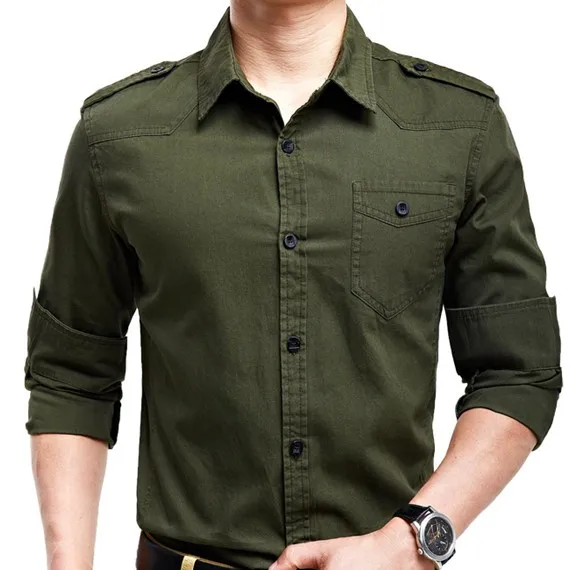 camisa verde militar masculina