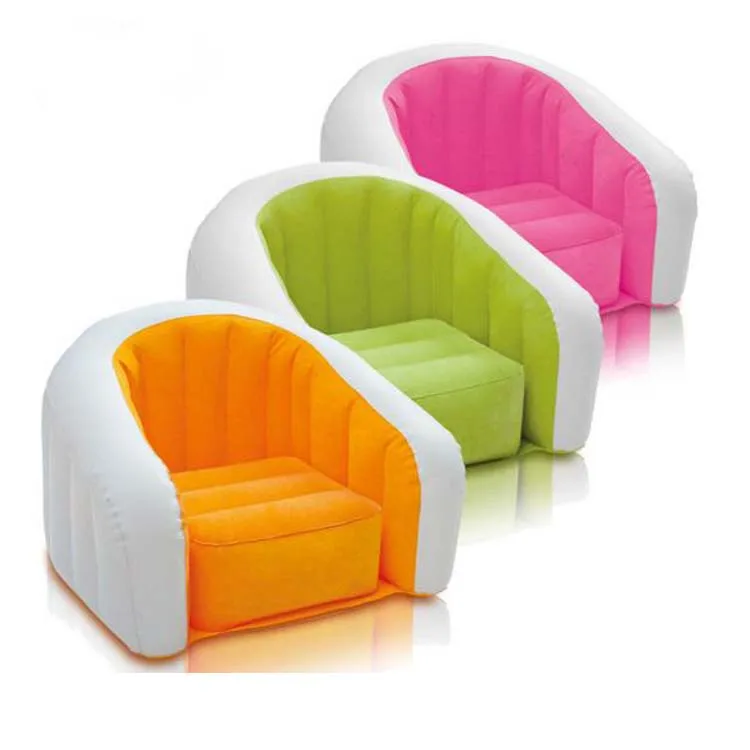 Good Quality Flocked Living Room Style Pvc Lazy Inflatable Sofa Bed