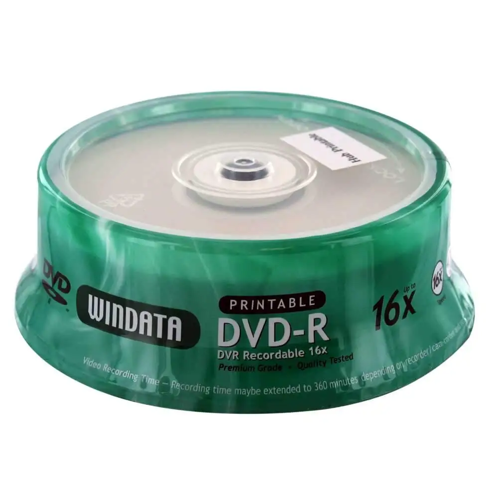 Windata,Hub Printable DVD-R 16x 4.7GB/120 Minute Disc 25-Pack Spindle