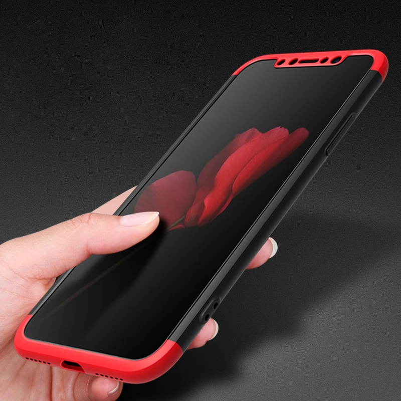 2018 hot sell 360 cover Removable 3in1 Hard PC Shield Back Cover Case for iPhone X phone cases