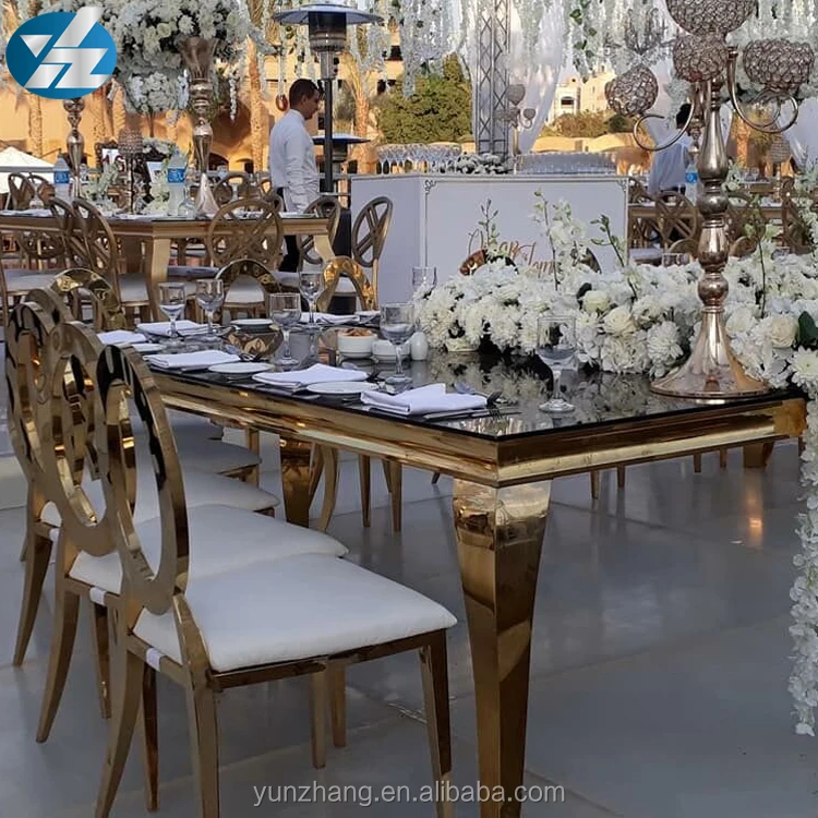 Mirror Glass Top Banquet Table