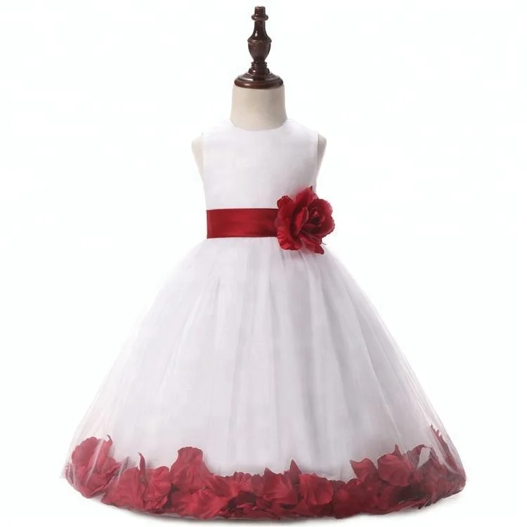 Little Princess Girls Party Dresses 2 Year Old Kids Red Satin Patterns ...