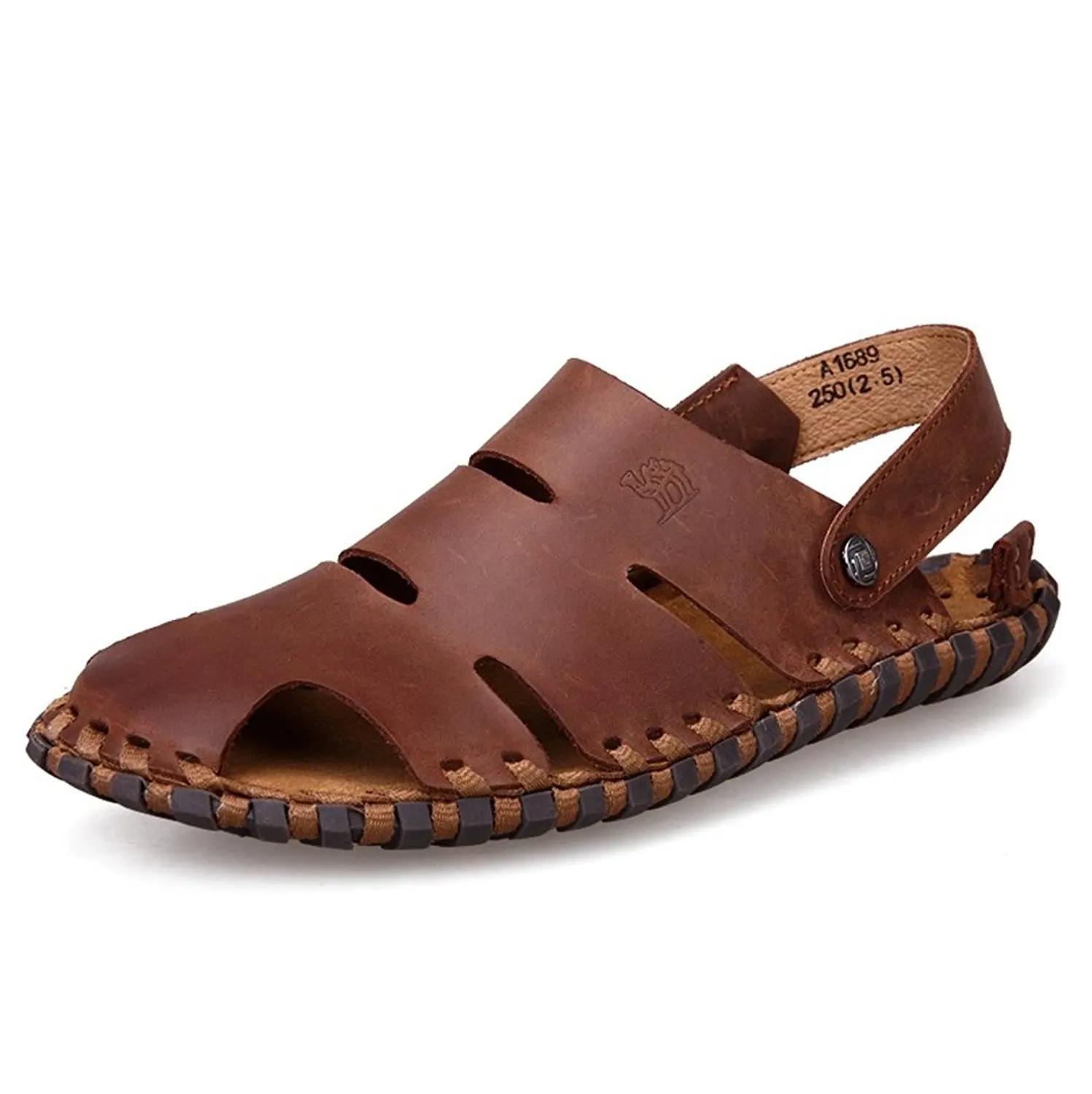 old man brown sandals