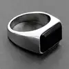 Mens Vintage Fashion Ring Black Gold Plated Enamel Spades Poker Ring