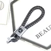2019 Brand New Braided Leather Strap Keychain Multi Colors Horseshoe Buckle Key Fob Car Logo Keychain