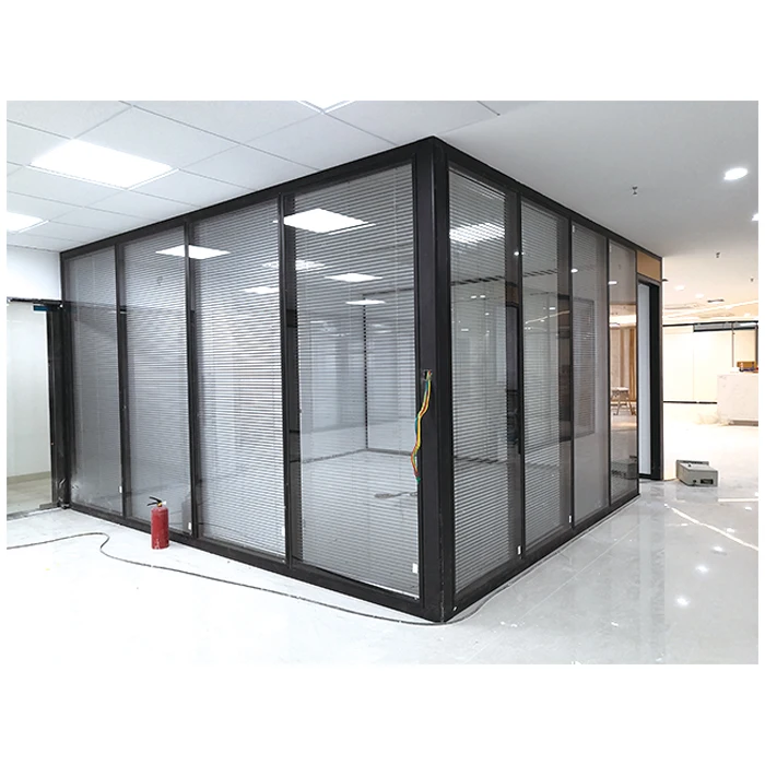 Wood Partition Glass Partion With Blinds High Quality Factory Direct