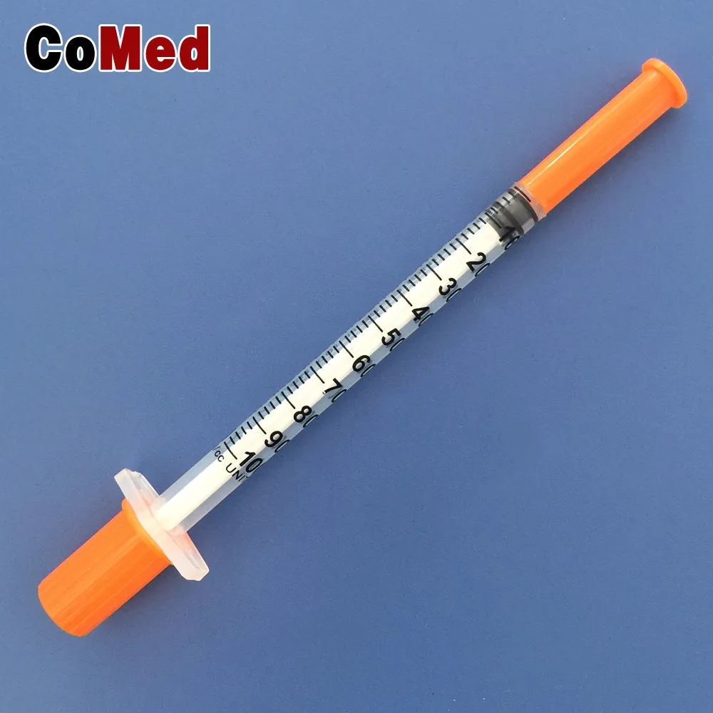 Sterile Orange Cap Insulin Syringe With Fixed Needle Buy Insulin