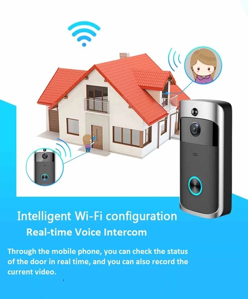 Video Camera Door Bell Wireless Remote Home Monitoring PIR Motion Detection Smart Wifi Video Doorbell Kits