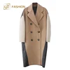 New arrival jtfur double face 100% wool double breasted ladies long coat