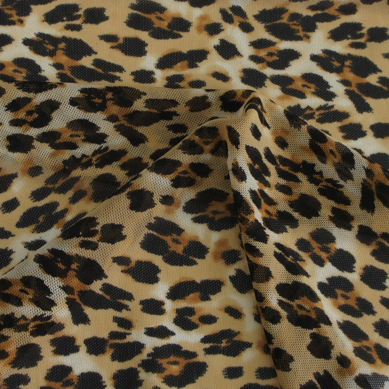 Spandex Polyester Leopard Printed Mesh Fabric For Lingerie - Buy ...