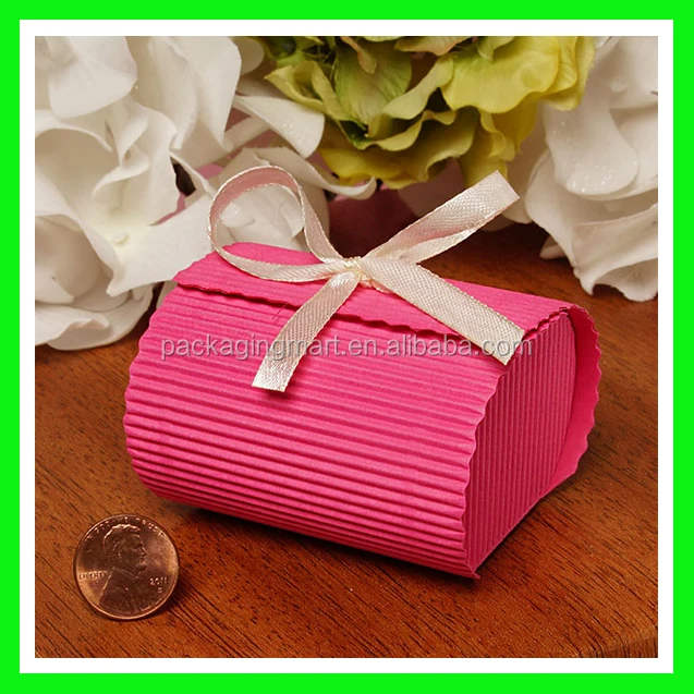 C122 Corrugated Oblong Curved Gift Favor Boxes Wedding Decorative Box