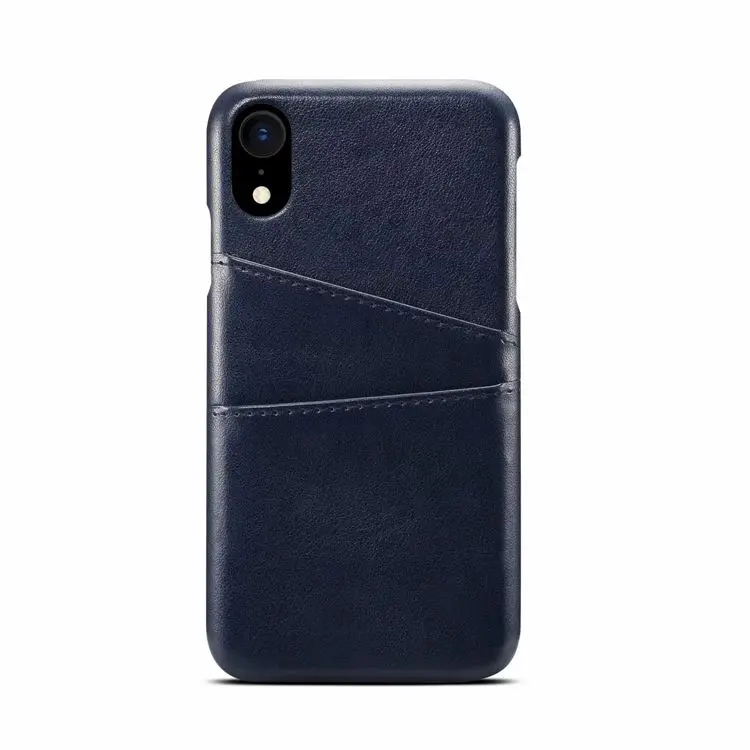 Hot Selling Compatible Slim PU Leather Wallet Back Cover Case with 2 Card ID Holder Slots for iPhone X XR Xs Max