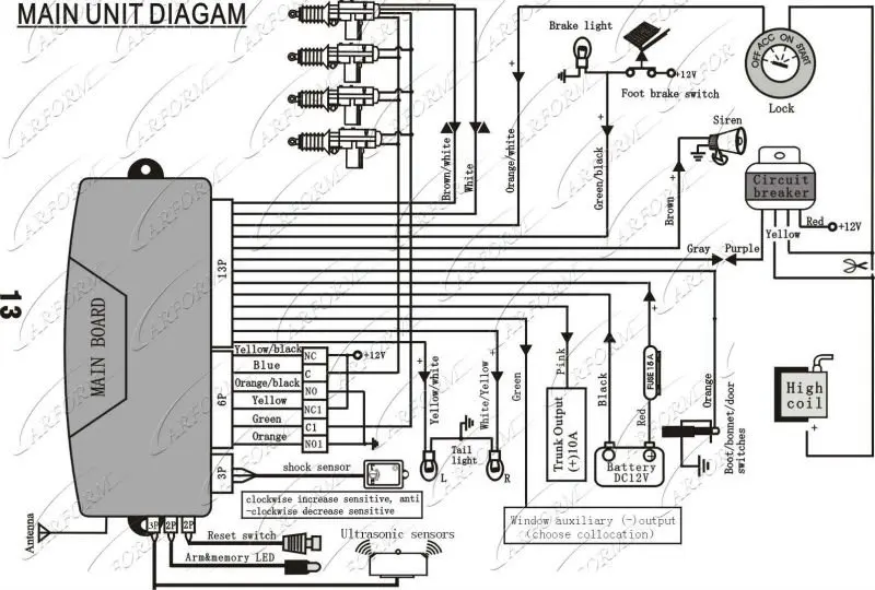 Battlesnake Trunk Release&car Searching One Way Car Alarm ... car alarm wiring diagram software 