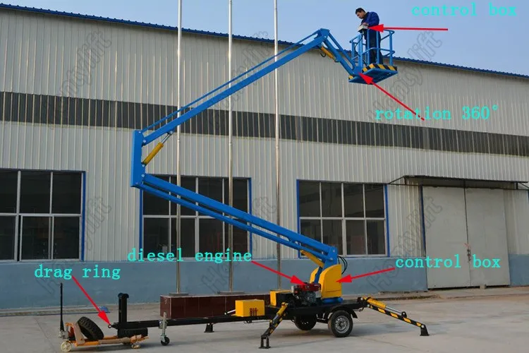 Towable Boom Lift For Sale Trailer Mounted Boom Lift Truck Used For Cherry Picker Buy Towable