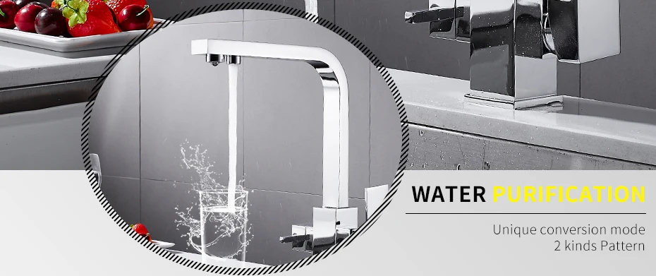 Way Kitchen Faucet for Reverse Osmosis, Water Filtration System and Hot and Cold Tap Water - Chrome, Lead Free