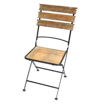 De Hierro Forjado De Metal Plegable De Madera Al Aire Libre Silla De