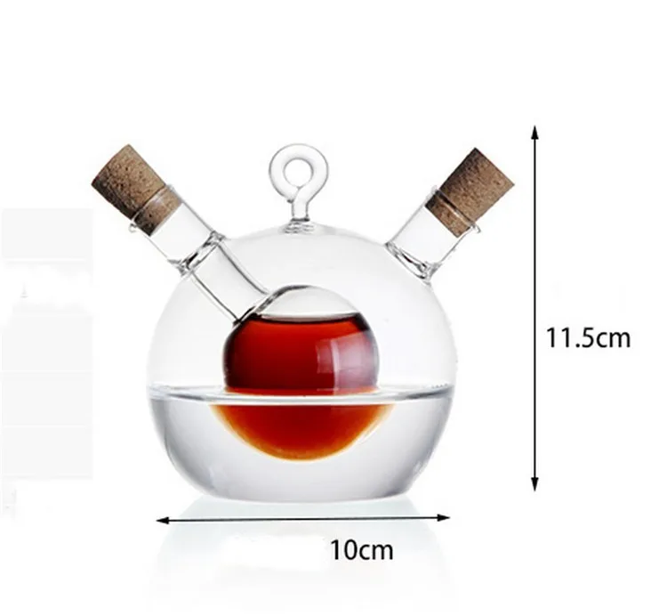 Fashion Transparent Borosilicate 300ml Olive oil and vinegar dispenser travel bottle set