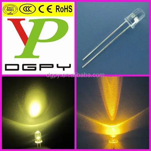 Super bright round 5mm yellow led diode