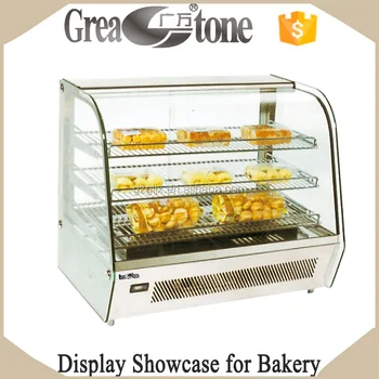 Electric Heated Glass Display Cabinet Fast Food Heated Display