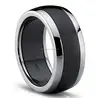 Titanium Black Ceramic Combo Men's Wedding Band, Engagement Ring, Dome Comfort Fit