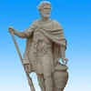 MGP232 Cream Travertine Roman Soldier Statue