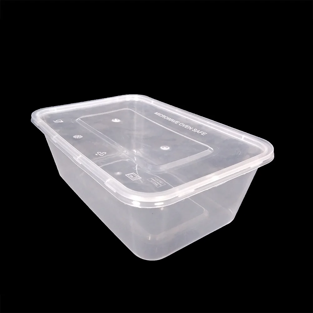 1500ml Rectangle Clear Pp Disposable Plastic Good Sealing Tightness