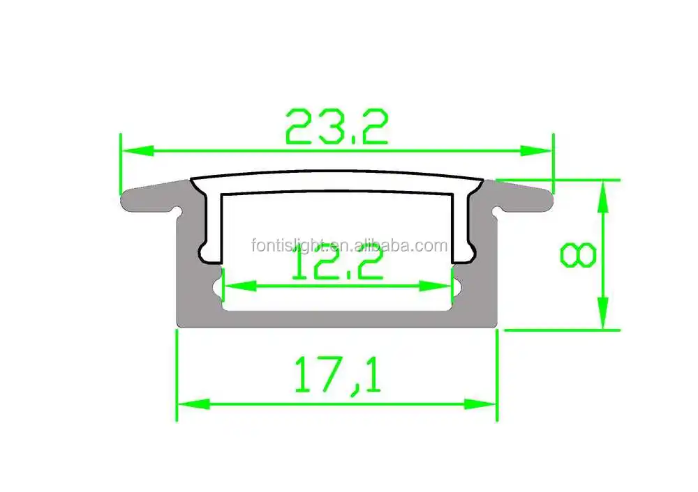 Профиль врезной для светодиодной ленты размеры