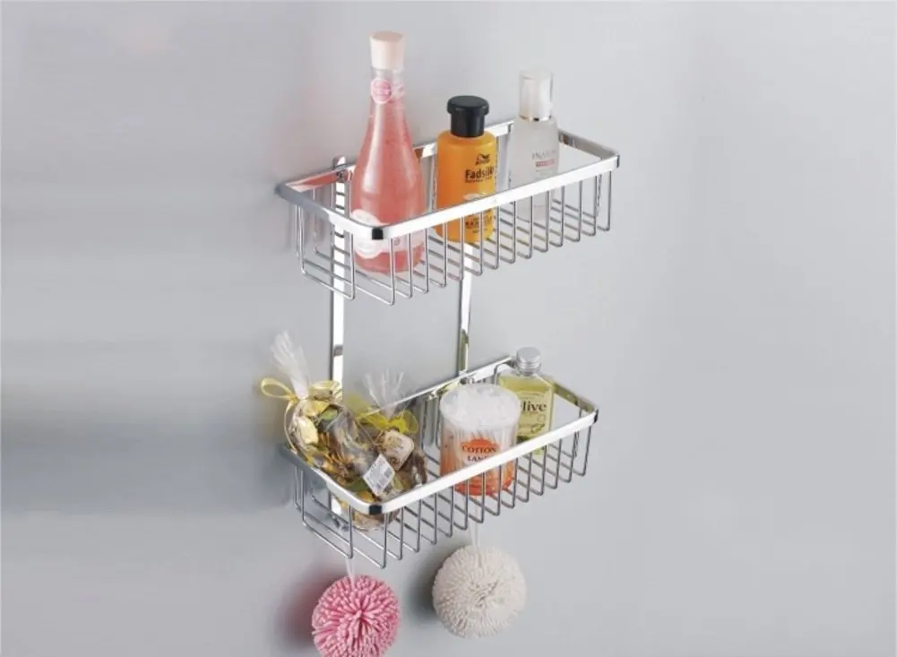 Copper bathroom storage baskets/Bathroom racks/Bathroom double rectangular baskets-B