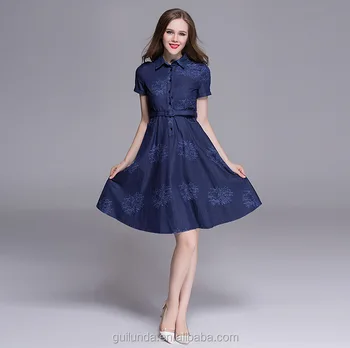 vestido bordado azul