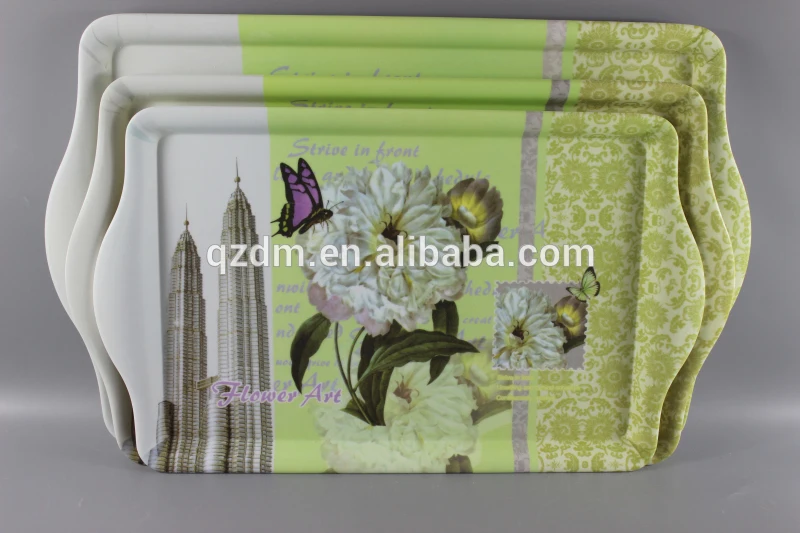 China Factory Wholesale Melamine Returnable Square Plastic Tea Tray