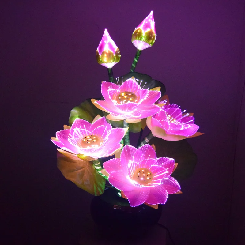 蓮 Led 光ファイバの花ライトパーティーの装飾 Buy 繊維光花 繊維光クリスマスライト シルク花 Led ライト Product On Alibaba Com